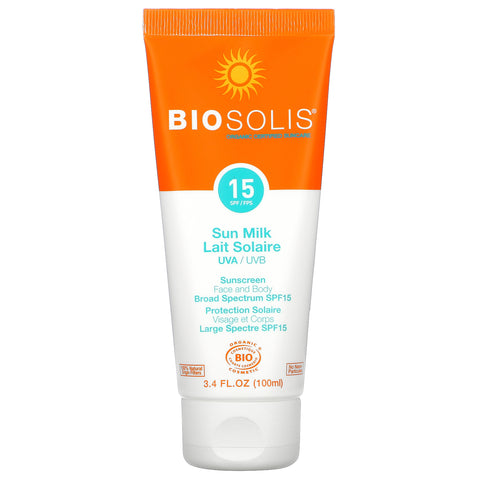 Biosolis, Sun Milk, Sunscreen, SPF 15, 3.4 fl oz (100 ml)