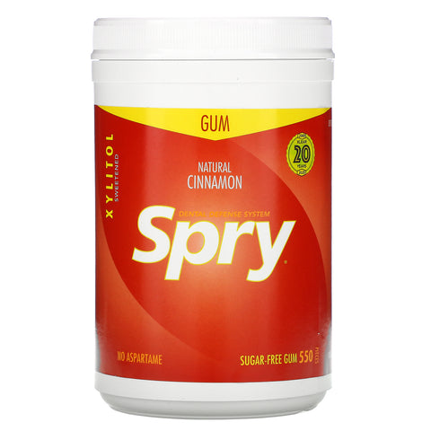 Xlear, Spry, Chewing Gum, Natural Cinnamon, Sugar Free, 550 Pieces, (660 g)