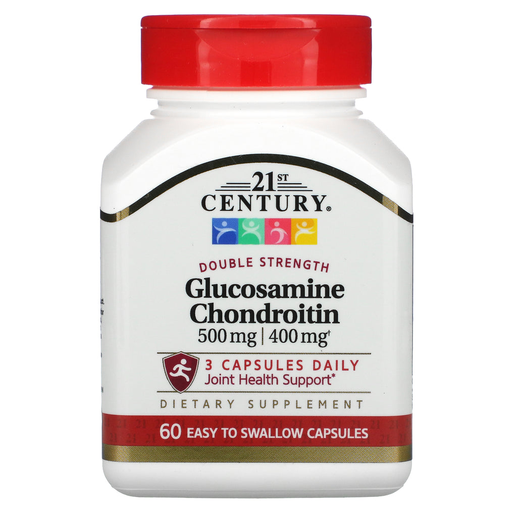 21st Century, Glucosamine / Chondroitin, Double Strength, 500 mg / 400 mg, 60 Easy to Swallow Capsules