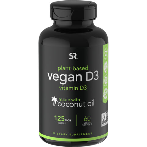 Sports Research, Vegan D3, 125 mcg (5,000 IU), 60 Veggie Softgels