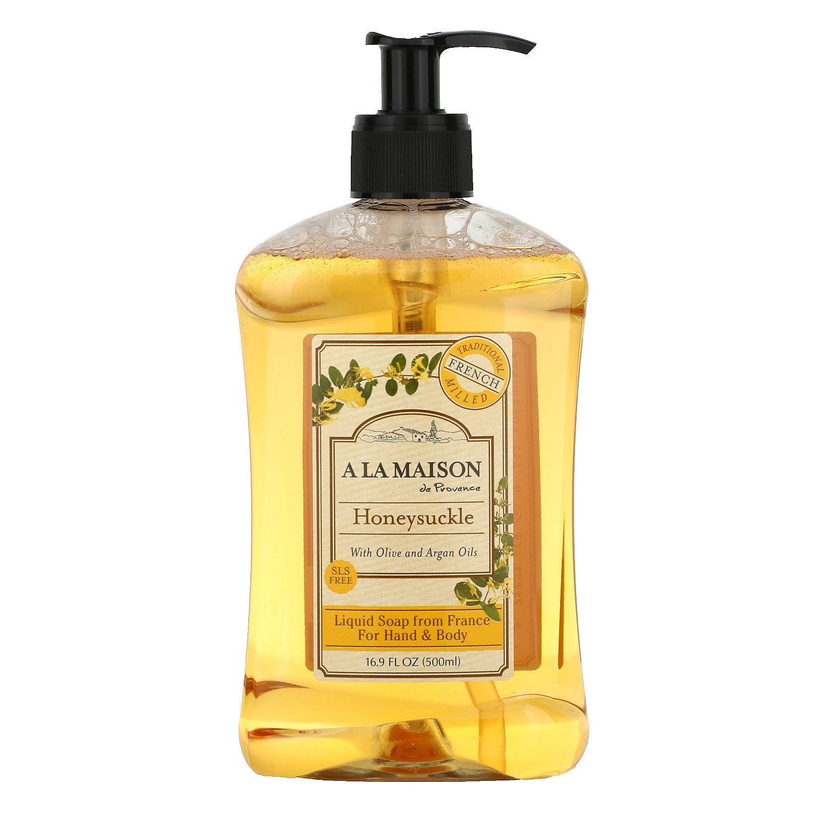A La Maison de Provence, Hand & Body Liquid Soap, Honeysuckle, 16.9 fl oz (500 ml)