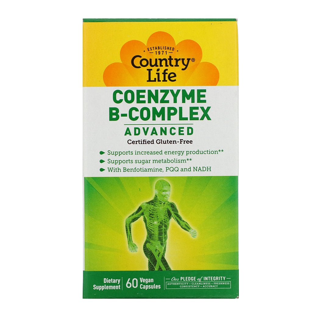 Country Life, Coenzyme B-Complex, Advanced, 60 Vegetarian Capsules