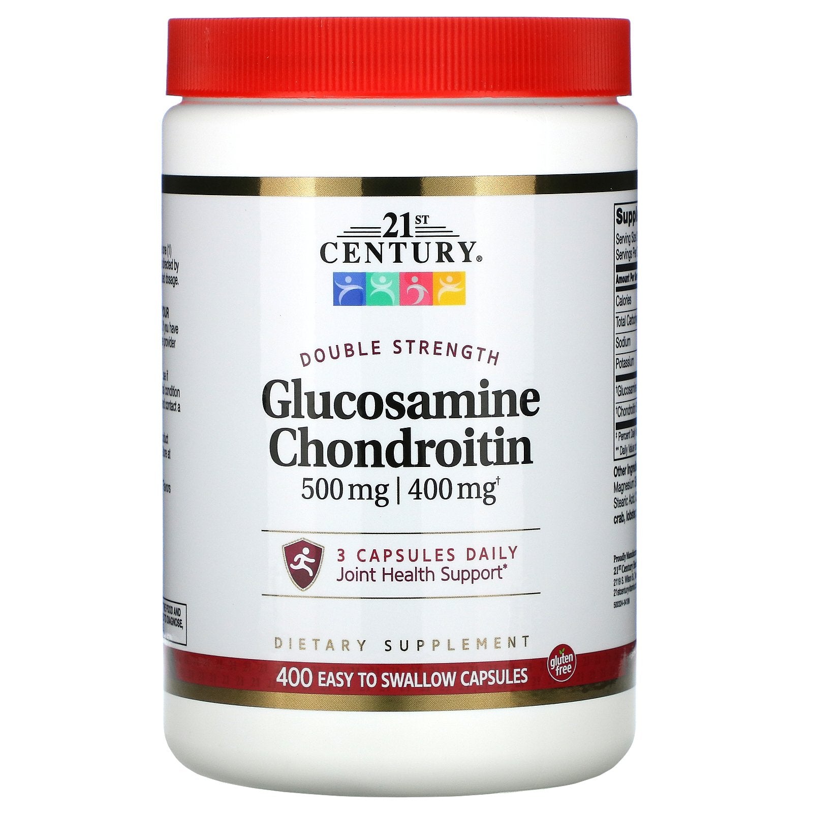 21st Century, Glucosamine / Chondroitin, Double Strength, 500 mg / 400 mg, 400 Easy to Swallow Capsules