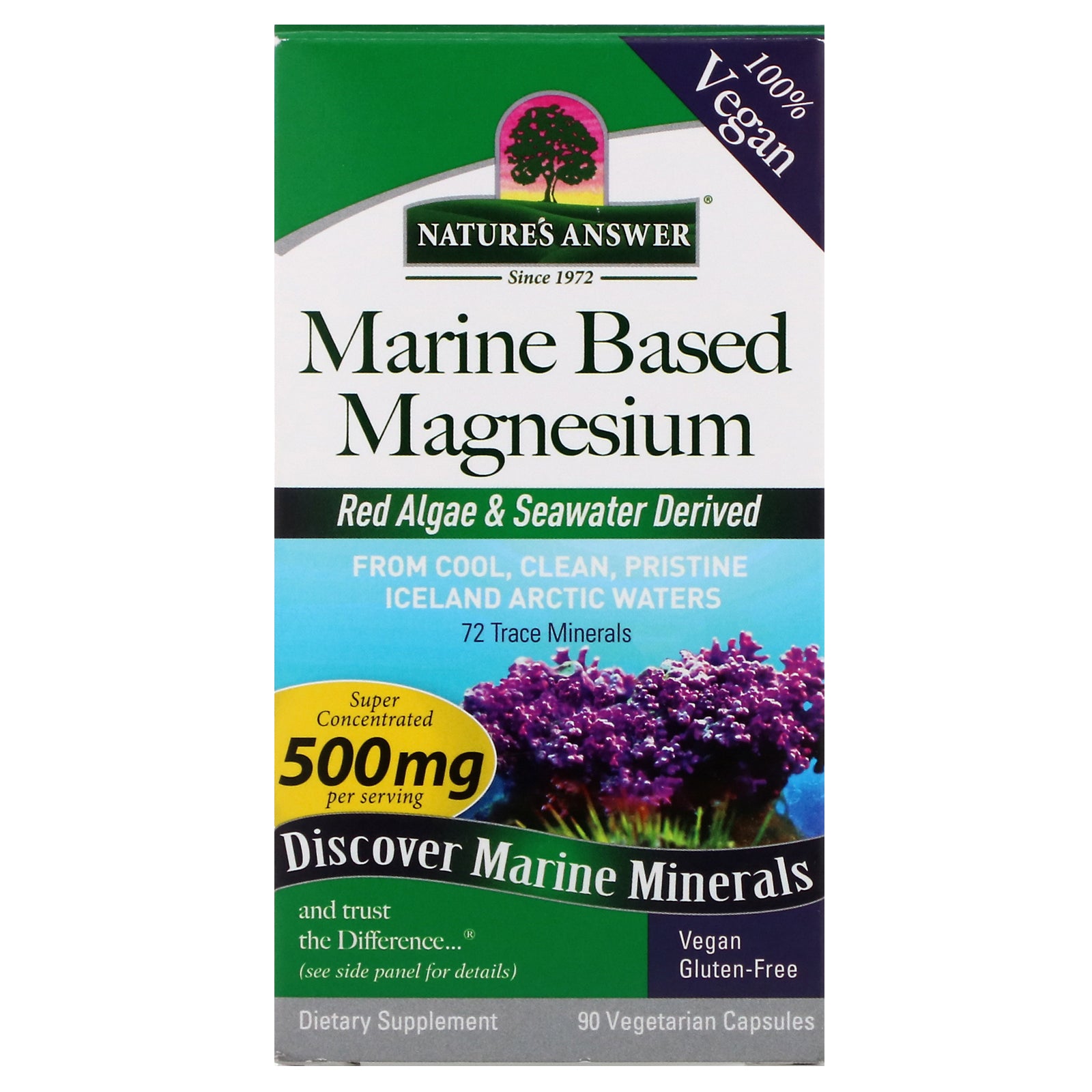 Nature's Answer, Marine Based Magnesium, 500 mg, 90 Vegetarian Capsules