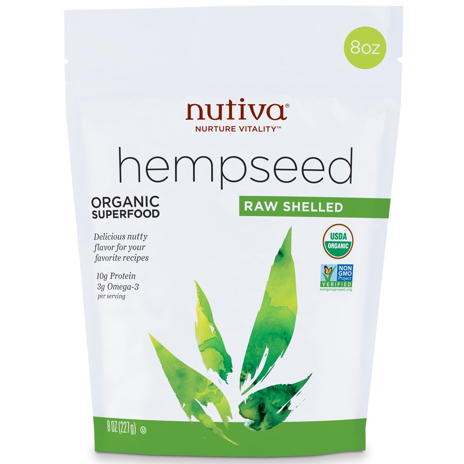 Nutiva, Organic Hemp Seed Raw Shelled, 8 oz (227 g)