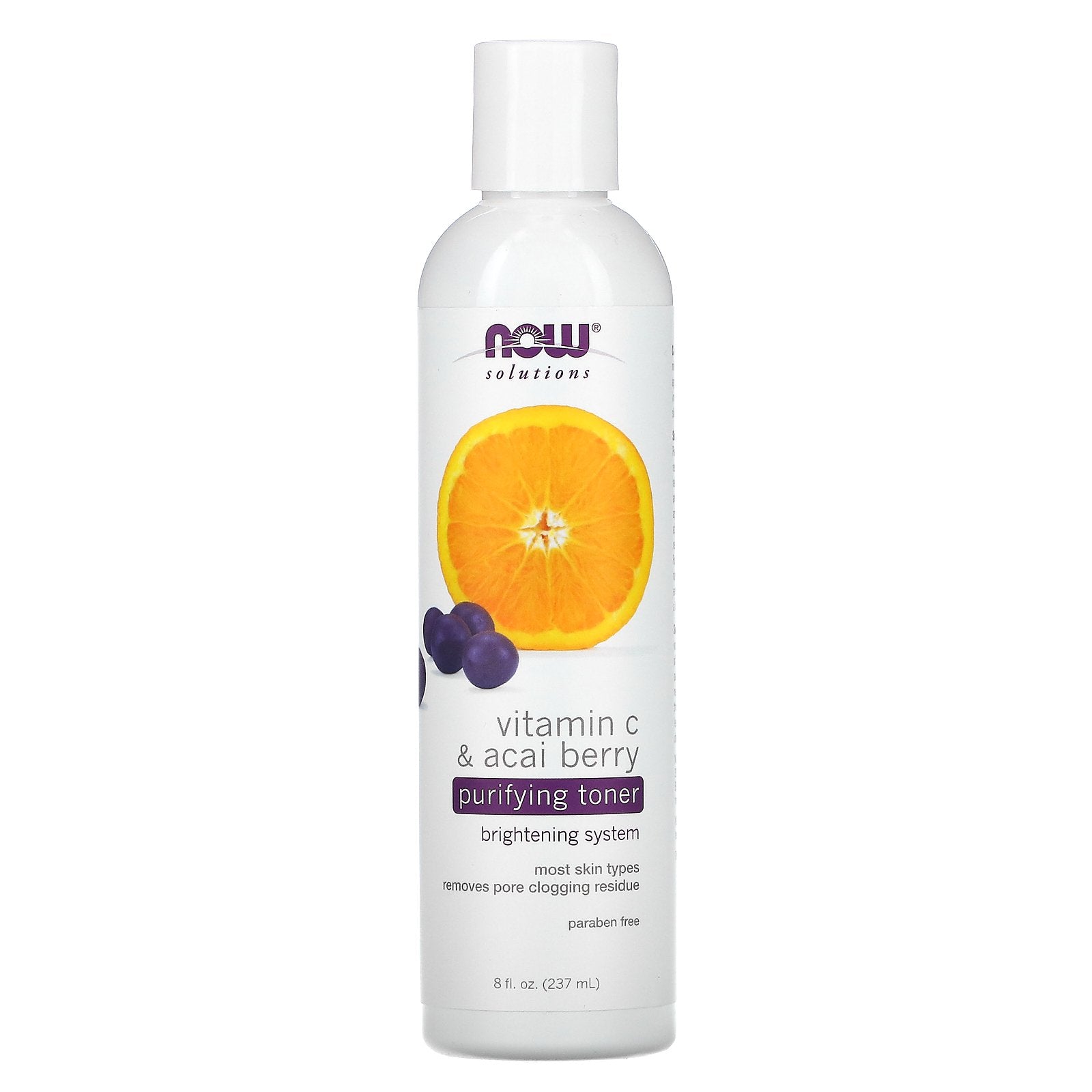 Now Foods, Solutions, Purifying Toner, Vitamin C & Acai Berry, 8 fl oz (237 ml)