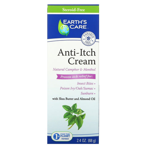 Earth's Care, Anti-Itch Cream, with Shea Butter and Almond Oil, 2.4 oz (68 g)