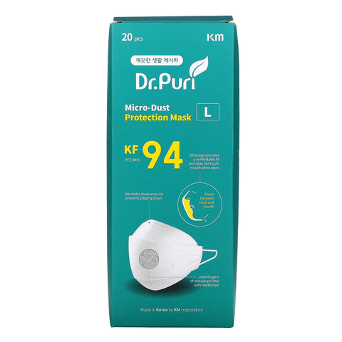 Dr. Puri, Disposable KF94 ( N95 / KN95/ FFP2 ) Mask, 20 Masks