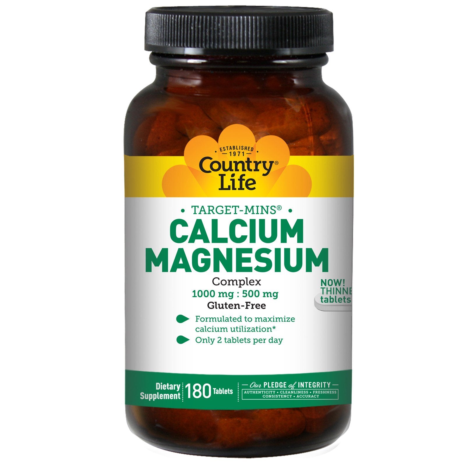 Country Life, Target-Mins Calcium-Magnesium Complex, 180 Tablets