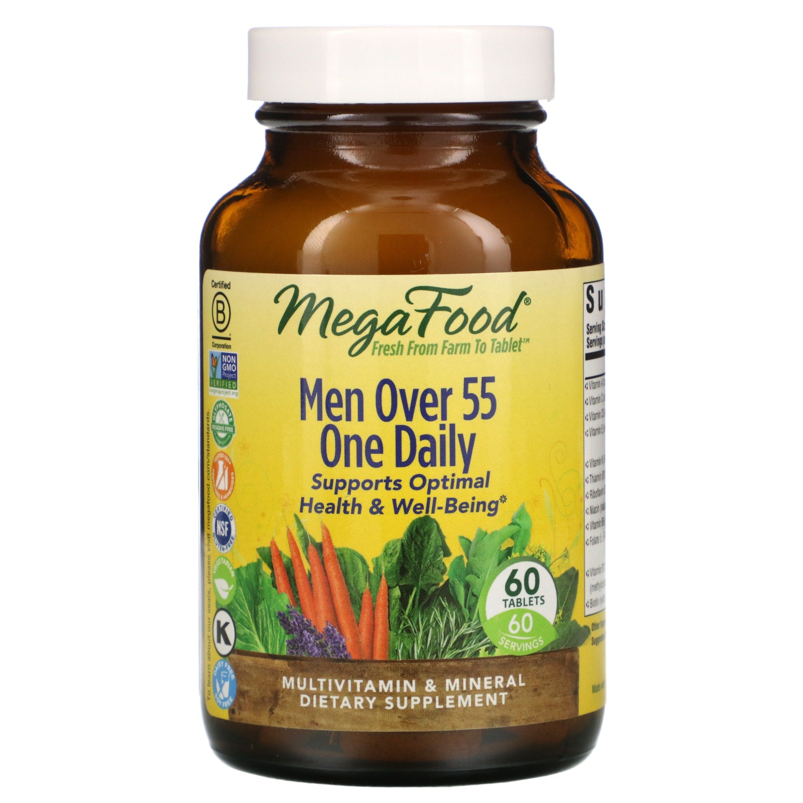 MegaFood, Men Over 55 One Daily, 60 Tablets