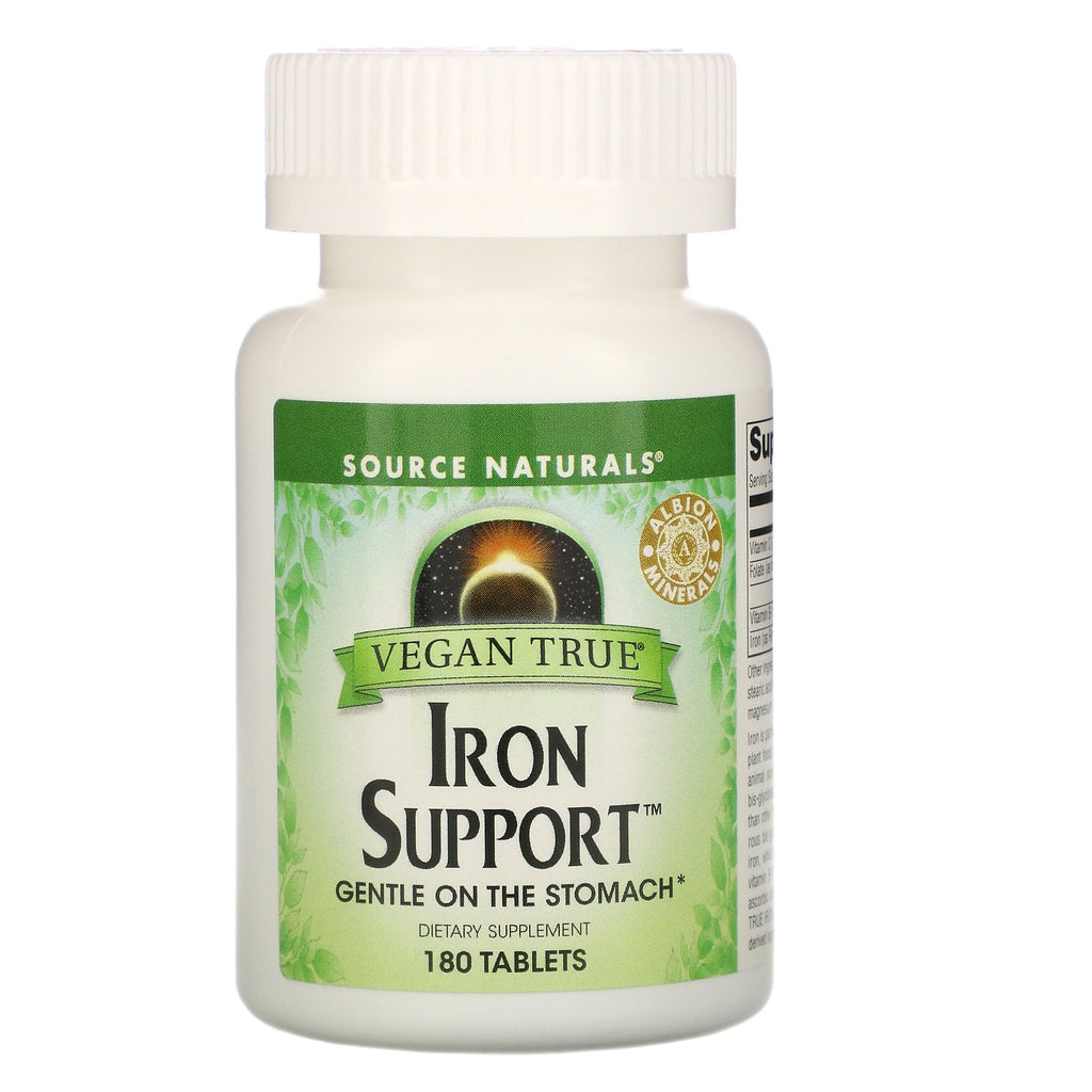 Source Naturals, Vegan True, Iron Support, 180 Tablets