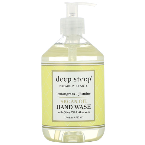 Deep Steep, Argan Oil Hand Wash, Lemongrass-Jasmine, 17.6 fl oz (520 ml)