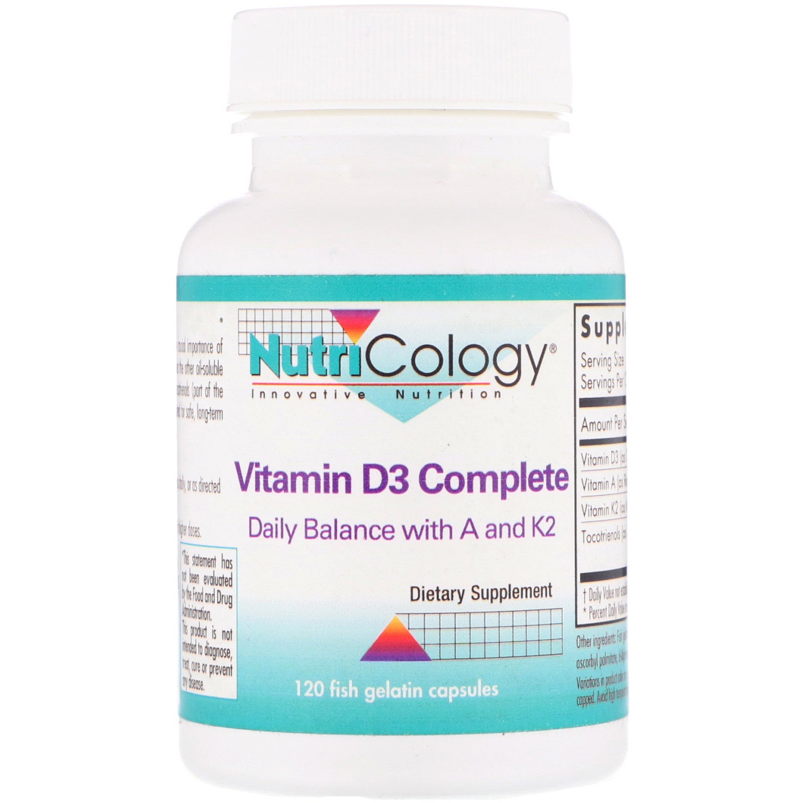 Nutricology, Vitamin D3 Complete, 120 Fish Gelatin Capsules
