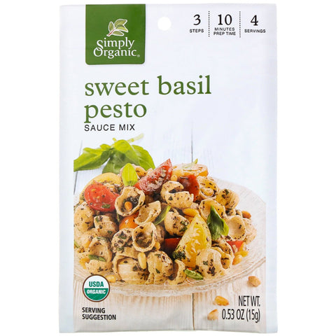 Simply , Sweet Basil Pesto Sauce Mix, 12 Packets, 0.53 oz (15 g) Each