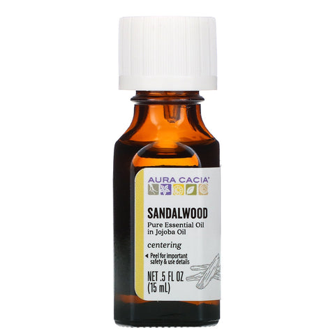 Aura Cacia, Pure Essential Oil, Sandalwood, .5 fl oz (15 ml)