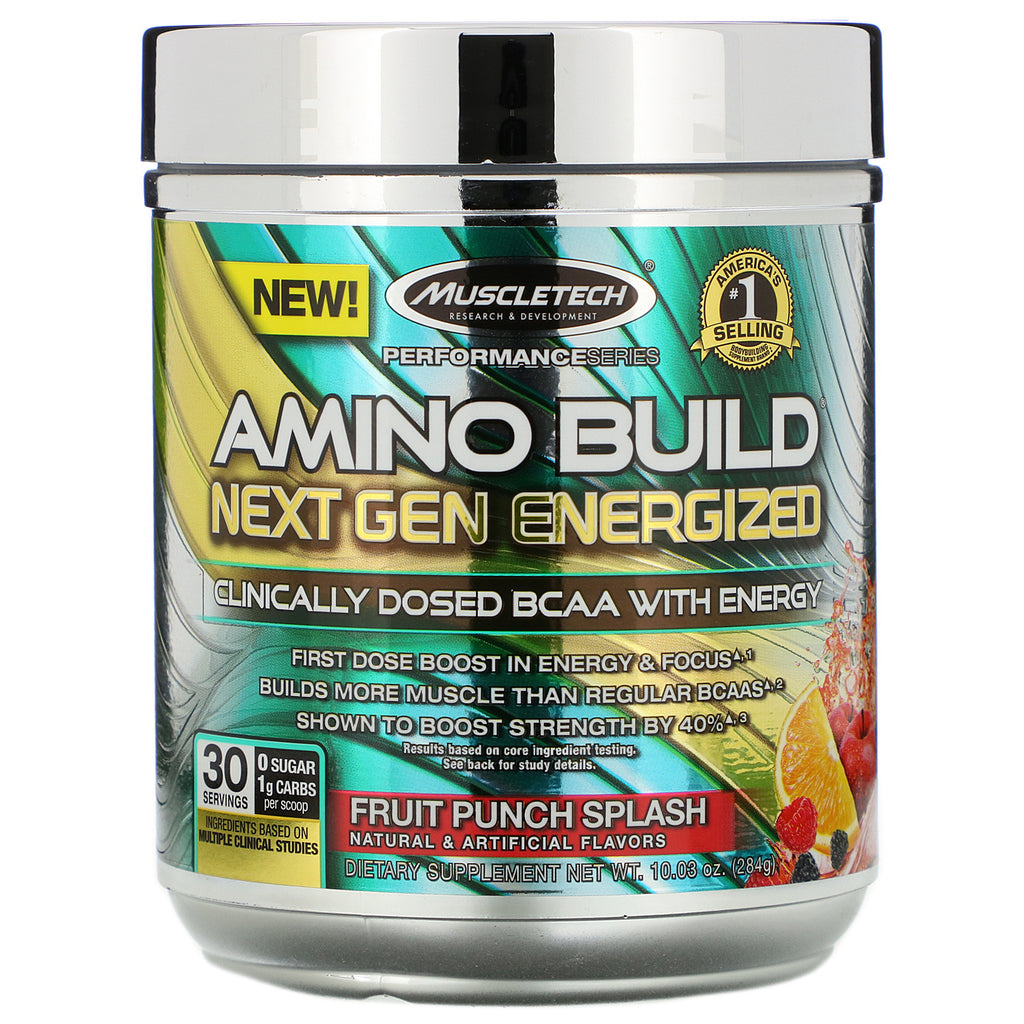 Muscletech, Amino Build Next Gen Energized, Fruit Punch Splash, 10.03 oz (284 g)