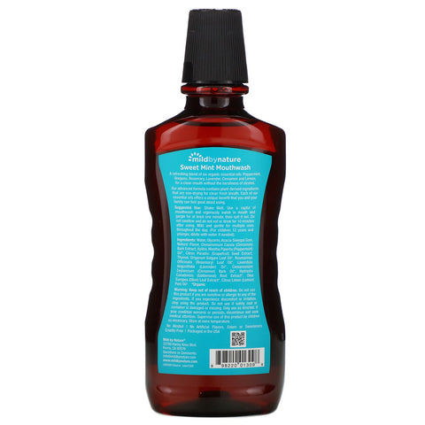 Mild By Nature, Mouthwash, Made with Peppermint Oil, Long-Lasting Fresh Breath, Sweet Mint, 16 fl oz