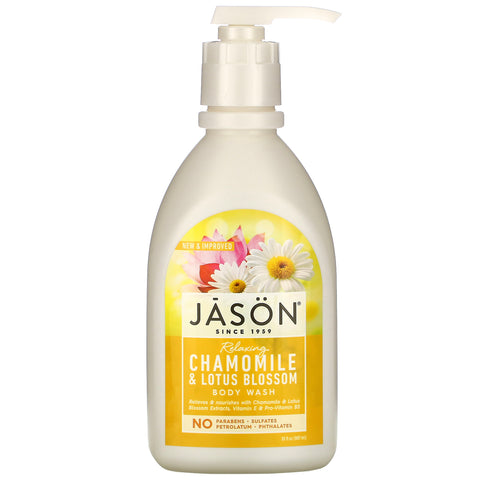 Jason Natural, Body Wash, Relaxing Chamomile & Lotus Blossom, 30 fl oz (887 ml)