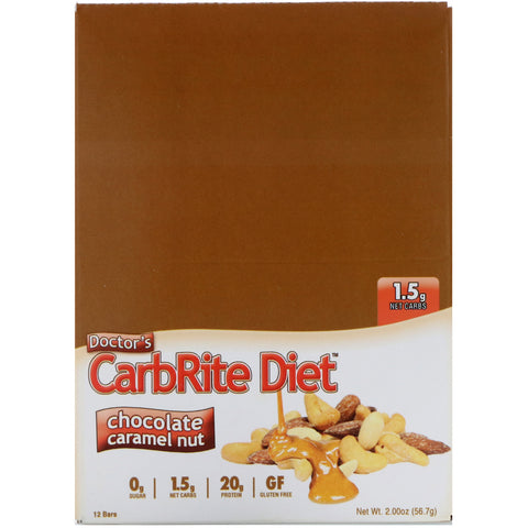 Universal Nutrition, Doctor's CarbRite Diet Bars, Chocolate Caramel Nut, 12 Bars, 2.00 oz (56.7 g) Each