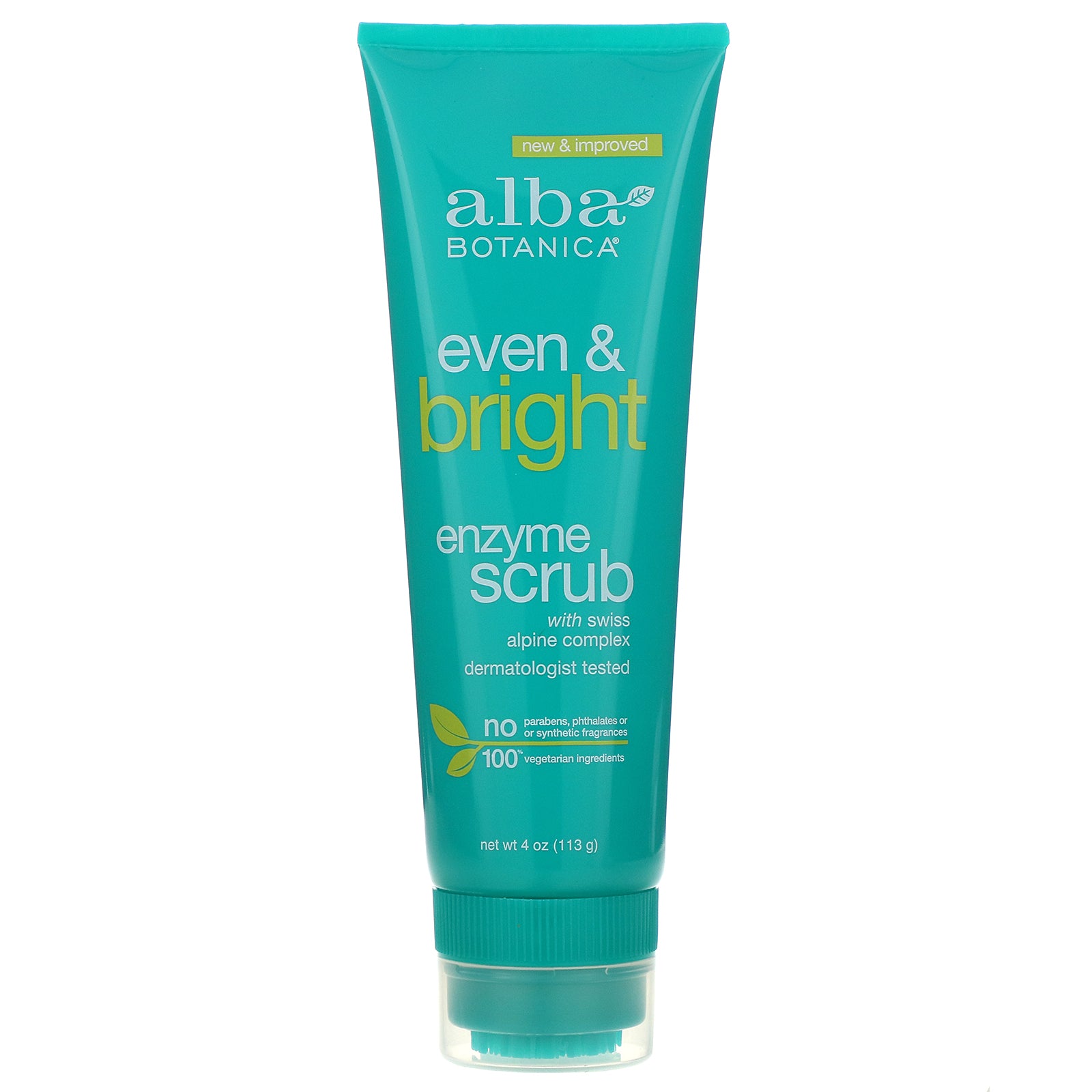 Alba Botanica, Even & Bright, Enzyme Scrub with Swiss Alpine Complex, 4 oz (113 g)