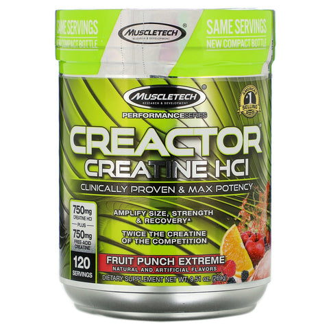 Muscletech, Performance Series, CREACTOR, Creatine HCl Formula, Fruit Punch Extreme, 9.51 oz (269 g)