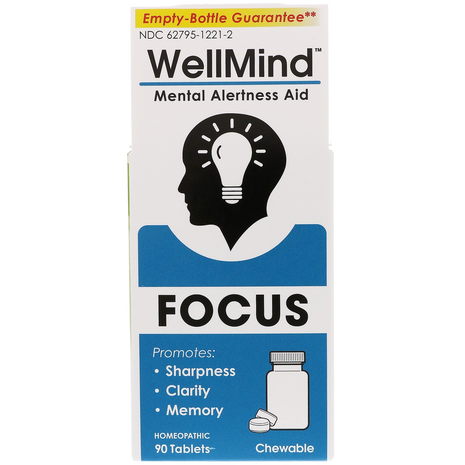 MediNatura, WellMind Focus, Mental Alertness Aid, 90 Tablets