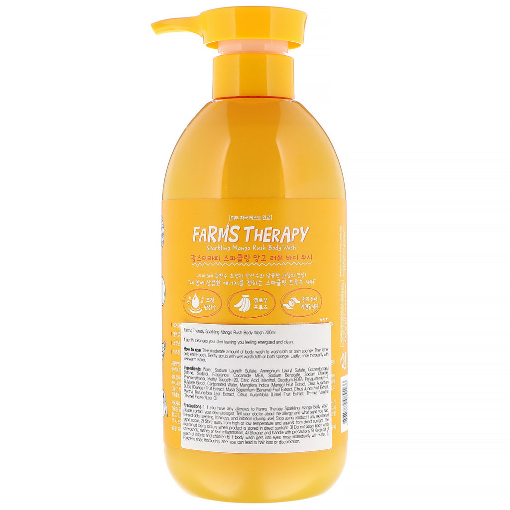 Doori Cosmetics, Farms Therapy, Sparkling Body Wash, Mango Rush, 23.6 fl oz (700 ml)