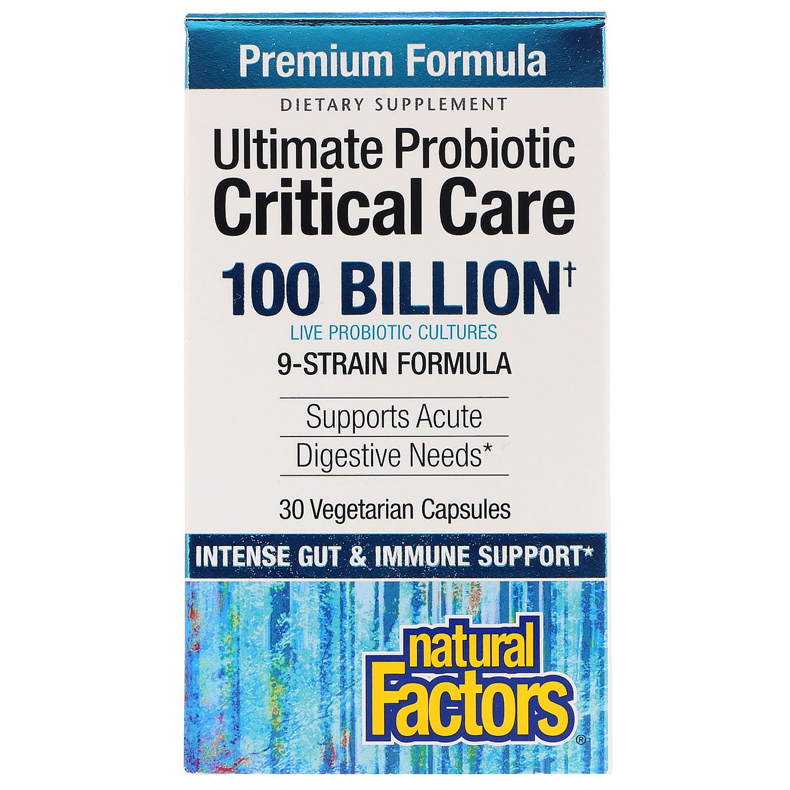 Natural Factors, Ultimate Probiotic, Critical Care, 100 Billion CFU, 30 Vegetarian Capsules