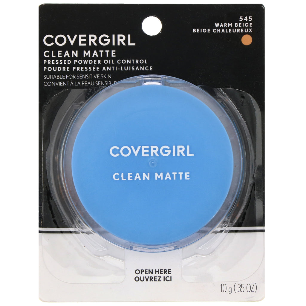 Covergirl, Clean Matte, Pressed Powder, 545 Warm Beige, .35 oz (10 g)
