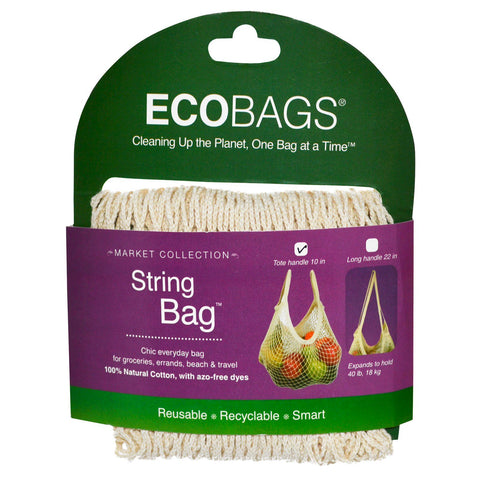 ECOBAGS, Market Collection, String Bag, Tote Handle 10 in, Natural, 1 Bag