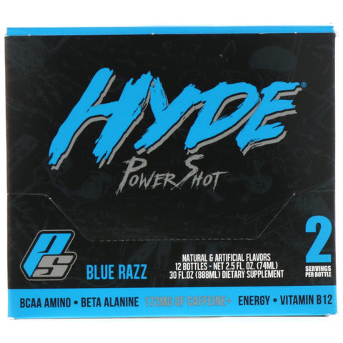 ProSupps, Hyde Power Shot, Blue Razz, 172 mg, 12 Bottles, 2.5 fl oz (74 ml) Each