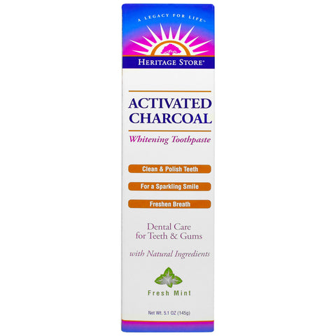 Heritage Store, Activated Charcoal Whitening Toothpaste, Fresh Mint, 5.1 oz (145 g)