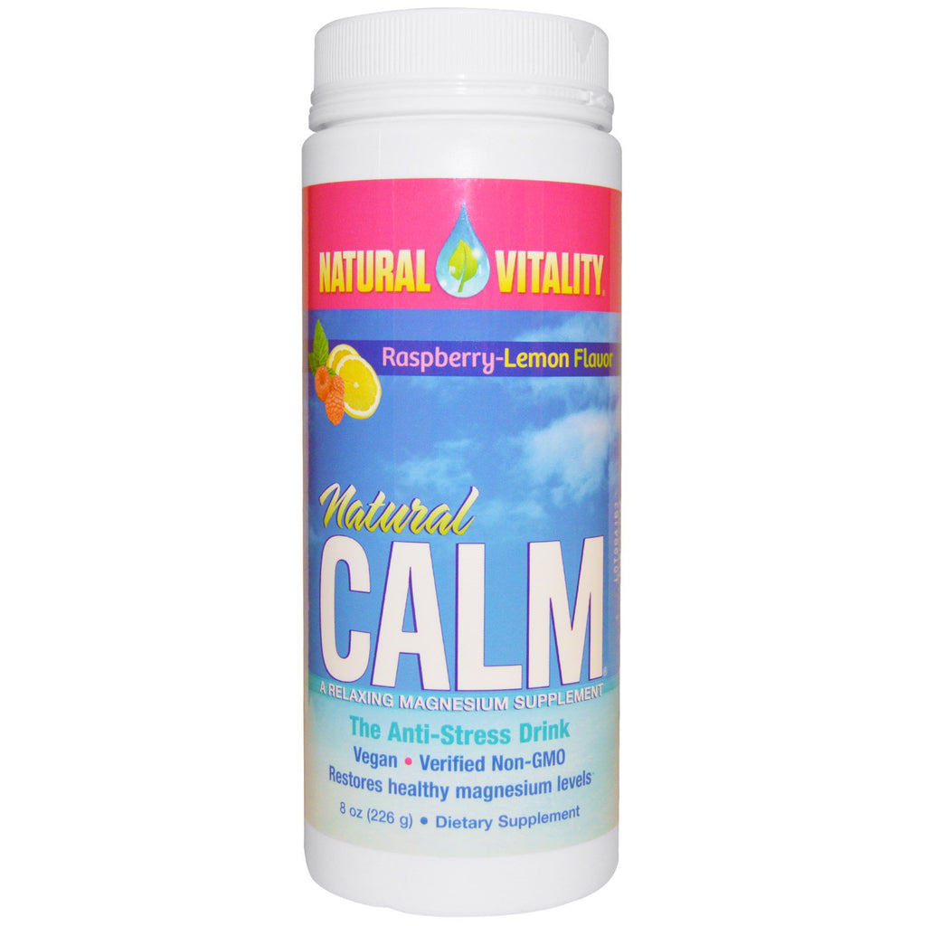 Natural Vitality, Natural Calm, The Anti-Stress Drink, Organic Raspberry-Lemon Flavor, 8 oz (226 g)
