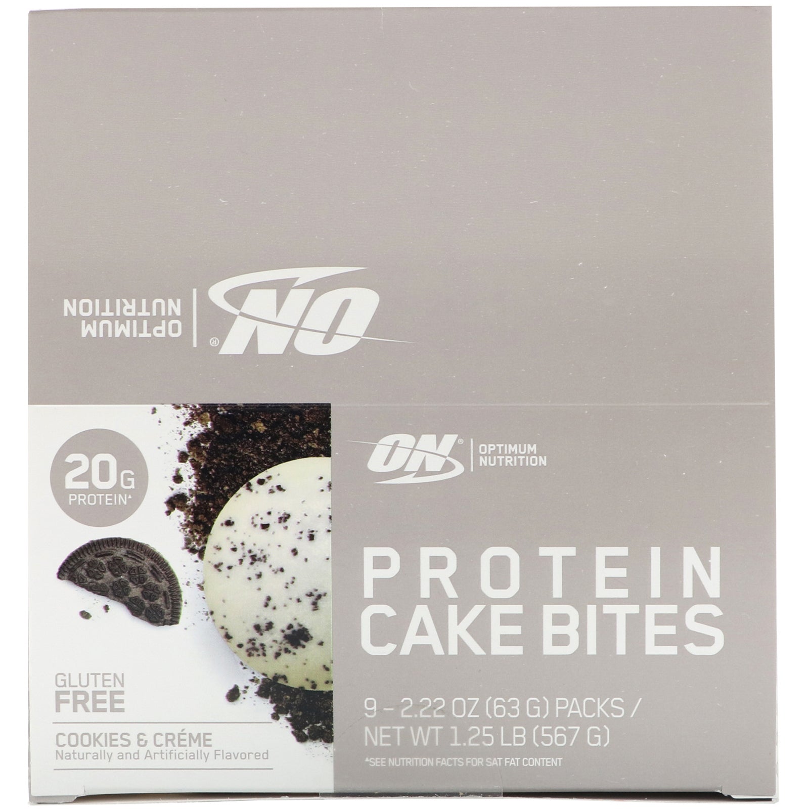Optimum Nutrition, Protein Cake Bites, Cookies & Creme, 9 Bars, 2.22 oz (63 g) Each
