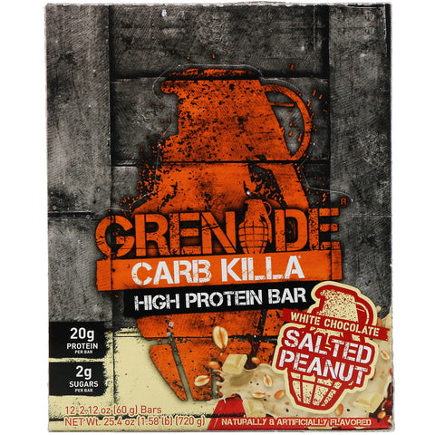 Grenade, Carb Killa, High Protein Bar, White Chocolate Salted Peanut, 12 Bars, 2.12 oz (60 g) Each