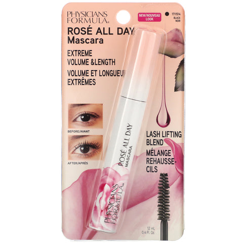Physicians Formula, Rose All Day Mascara, Black, 0.4 fl oz (12 ml)