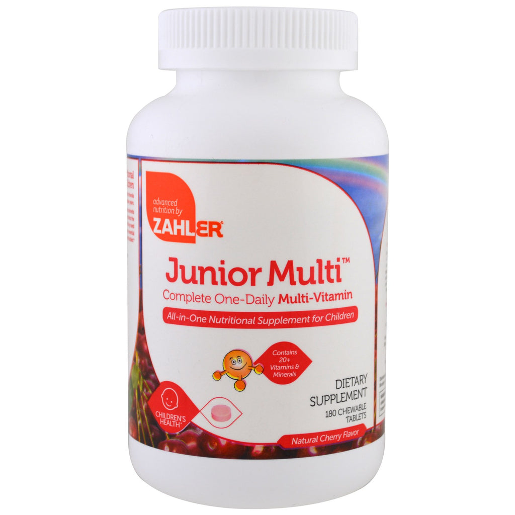 Zahler, Junior Multi, Complete One-Daily Multi-Vitamin, Natural Cherry Flavor, 180 Chewable Tablets