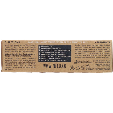The Natural Family Co., Blak, Whitening Toothpaste, Activated Charcoal, 3.52 oz (100 g)