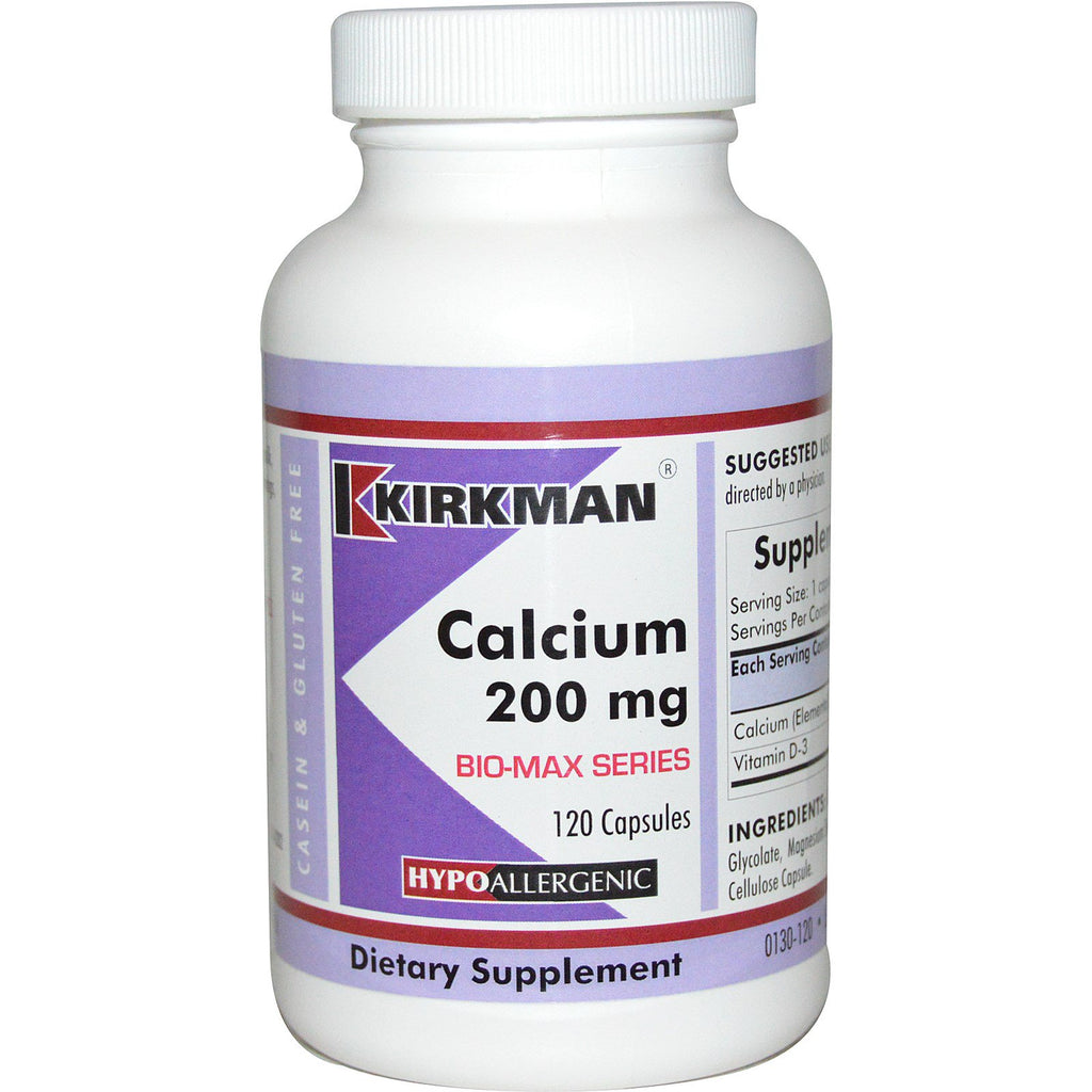 Kirkman Labs, Bio-Max Series, Calcium, 200 mg, 120 Capsules
