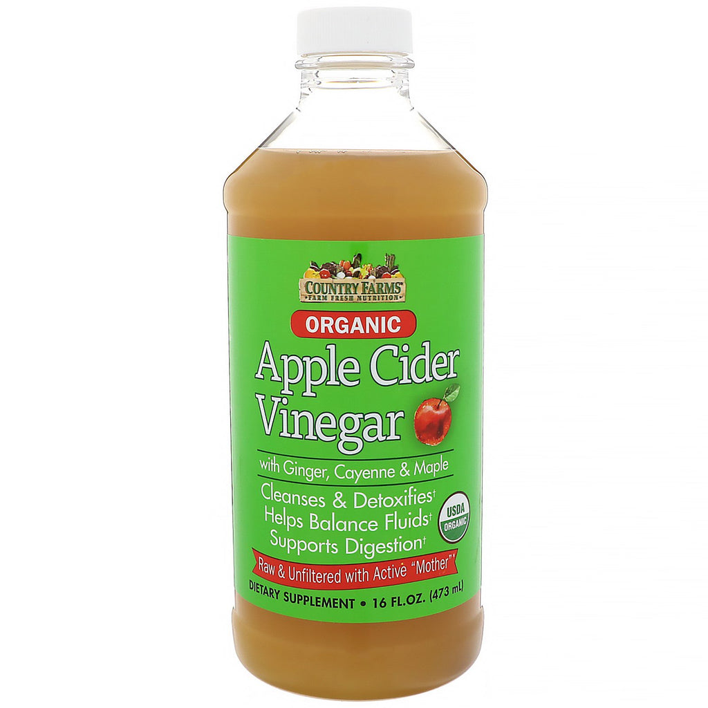 Country Farms, Organic, Apple Cider Vinegar with Ginger, Cayenne & Maple, 16 fl oz (473 ml)