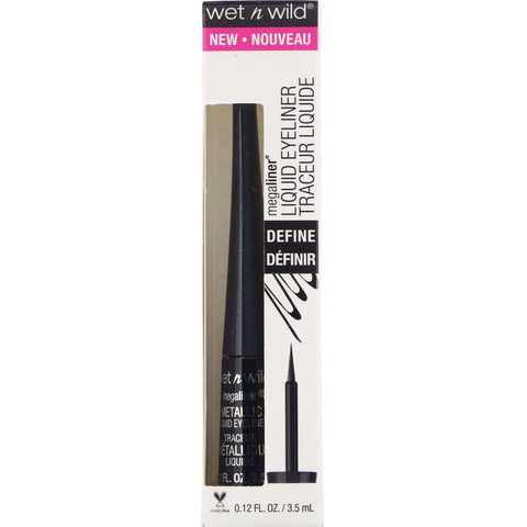 Wet n Wild, MegaLiner Metallic Liquid Eyeliner, Cosmic Black, 0.12 fl oz (3.5 ml)