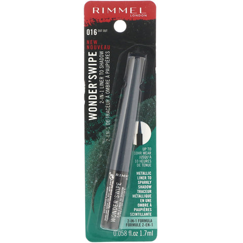 Rimmel London, Wonder'Swipe 2-in-1 Liner to Shadow, 016 Out Out, .058 fl oz (1.7 ml)
