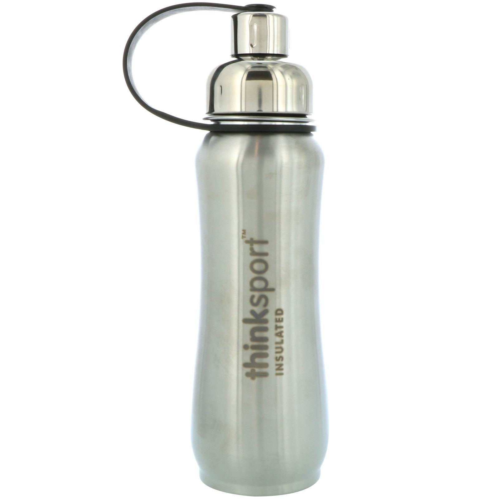 Think, Thinksport, Insulated Sports Bottle, Silver, 17 oz (500ml)