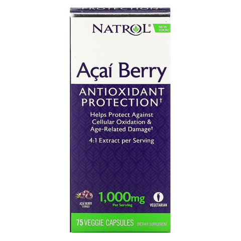Natrol, Acai Berry, 1,000 mg, 75 Veggie Caps