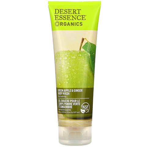Desert Essence, Organics, Body Wash, Green Apple & Ginger, 8 fl oz (237 ml)