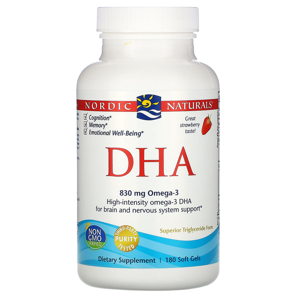 Nordic Naturals, DHA, Strawberry, 180 Soft Gels