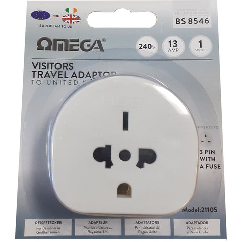 Omega Omega Visitors to UK Adaptor - Loose