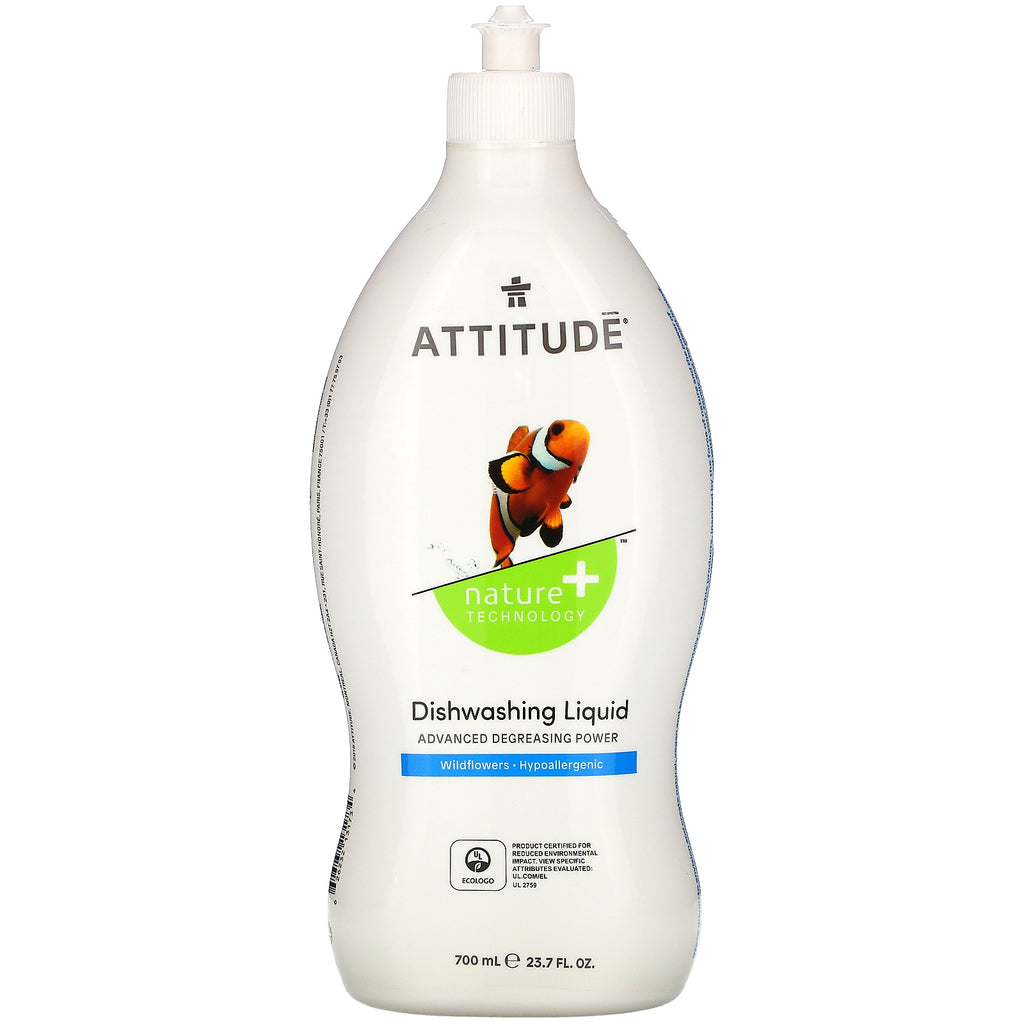 ATTITUDE, Dishwashing Liquid, Wildflowers, 23.7 fl oz (700 ml)