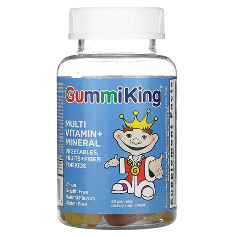 GummiKing, Multi Vitamin + Mineral, Vegetables, Fruits + Fiber For Kids, 60 Gummies