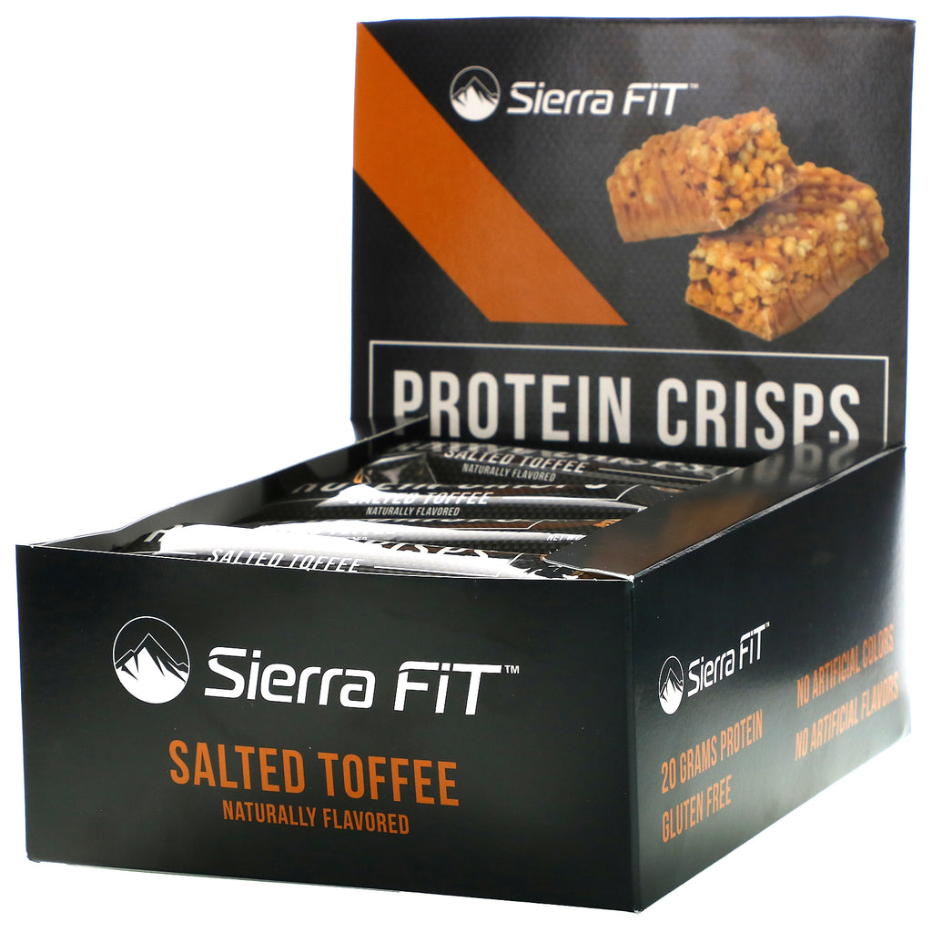 Sierra Fit, Protein Crisps, Salted Toffee, 12 Bars, 1.98 oz (56 g) Each